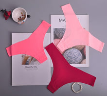 Load image into Gallery viewer, Hot Silk Sexy Women Thongs g string Seamless Panties Female Underwear Tanga Panties Low-Rise Lingerie Panty Intimates 3pcs ac125