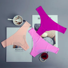 Load image into Gallery viewer, Hot Silk Sexy Women Thongs g string Seamless Panties Female Underwear Tanga Panties Low-Rise Lingerie Panty Intimates 3pcs ac125