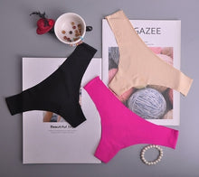 Load image into Gallery viewer, Hot Silk Sexy Women Thongs g string Seamless Panties Female Underwear Tanga Panties Low-Rise Lingerie Panty Intimates 3pcs ac125