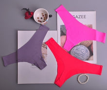 Load image into Gallery viewer, Hot Silk Sexy Women Thongs g string Seamless Panties Female Underwear Tanga Panties Low-Rise Lingerie Panty Intimates 3pcs ac125