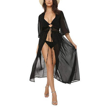 Charger l&#39;image dans la galerie, Bikini Cover Up Beach Long Maxi Dress Women Beach Cover Up Tunic Pareo White V Neck Dress Robe Swimwear Bathing Suit Beachwear