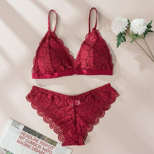Load image into Gallery viewer, Women Lace Bra Sets Seamless Underwear Backless Vest Sexy Panties Lingerie Padded Bralette Ultrathin Briefs Female  Intimates
