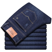 Charger l&#39;image dans la galerie, 2021 Spring New Men&#39;s Classic Blue Black Slim-fit Jeans Business Cotton Elastic Regular Fit Denim Pants Male Brand Trousers