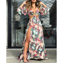 Cargar imagen en el visor de la galería, Vestido de playa 2021, Bikini tipo pareo, traje de baño estampado, Kimono para mujer, túnica de talla grande, traje de baño Sexy de manga larga, pareos