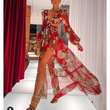 Cargar imagen en el visor de la galería, Vestido de playa 2021, Bikini tipo pareo, traje de baño estampado, Kimono para mujer, túnica de talla grande, traje de baño Sexy de manga larga, pareos