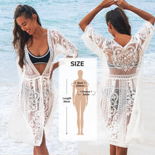 Charger l&#39;image dans la galerie, CUPSHE Black Sunflower Crochet Bikini Cover Up Sexy Swimsuit Beach Dress Women 2021 Summer Bathing Suit Beachwear Tunic Shirt