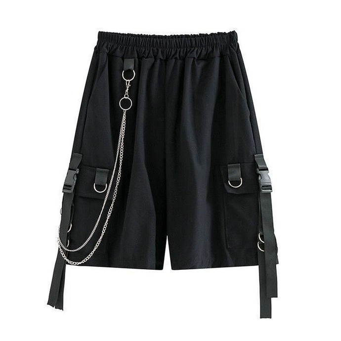 2021 pantalones cortos sólidos para hombre, pantalones cortos de playa de verano para hombre, cintas negras, ropa informal estilo Hip Hop, ropa deportiva informal para hombre, pantalones cortos para hombre