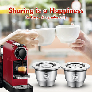 ICafilasFor Nespresso Reutilisable Inox 2 In 1 Usage  Refillable Capsule Crema Espresso Reusable Refillable Nespresso