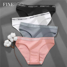 Load image into Gallery viewer, FINETOO 3PCS/Set Women&#39;s Underwear Cotton Panty Sexy Panties Female Underpants Solid Color Panty Intimates Women Lingerie M-2XL