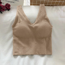 Charger l&#39;image dans la galerie, CHRLEISURE New Sexy Push UP Bra Woven Wrapped Top Underwear V-Tie Bra Pad Wireless Sports Bra 2020