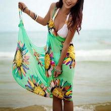 Charger l&#39;image dans la galerie, 2021 Women Sexy Beach Cover Up Wavy Stripe Loose Dress Backless Stripe Party Club Beach Dress Plus Size With Tassel