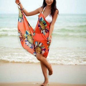 2021 Women Sexy Beach Cover Up Wavy Stripe Loose Dress Backless Stripe Party Club Beach Dress Plus Size With Tassel