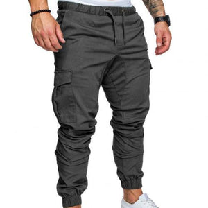 New Casual Joggers Pants Cargo Solid Color Men Cotton Elastic Long Trousers Military 2021 Pants Men Leggings