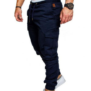 New Casual Joggers Pants Cargo Solid Color Men Cotton Elastic Long Trousers Military 2021 Pants Men Leggings