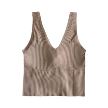 Charger l&#39;image dans la galerie, CHRLEISURE New Sexy Push UP Bra Woven Wrapped Top Underwear V-Tie Bra Pad Wireless Sports Bra 2020