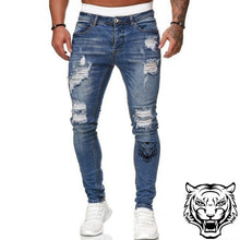 Charger l&#39;image dans la galerie, Jeans Men Ripped Skinny Jeans Blue Pencil Pants Motorcycle Party Casual Trousers Street Clothing 2020 Denim Man Clothin