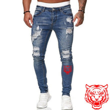 Charger l&#39;image dans la galerie, Jeans Men Ripped Skinny Jeans Blue Pencil Pants Motorcycle Party Casual Trousers Street Clothing 2020 Denim Man Clothin