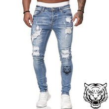 Charger l&#39;image dans la galerie, Jeans Men Ripped Skinny Jeans Blue Pencil Pants Motorcycle Party Casual Trousers Street Clothing 2020 Denim Man Clothin