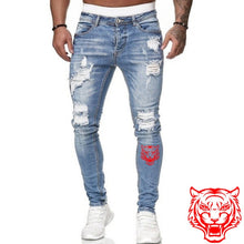 Charger l&#39;image dans la galerie, Jeans Men Ripped Skinny Jeans Blue Pencil Pants Motorcycle Party Casual Trousers Street Clothing 2020 Denim Man Clothin