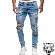Charger l&#39;image dans la galerie, Jeans Men Ripped Skinny Jeans Blue Pencil Pants Motorcycle Party Casual Trousers Street Clothing 2020 Denim Man Clothin