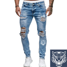 Charger l&#39;image dans la galerie, Jeans Men Ripped Skinny Jeans Blue Pencil Pants Motorcycle Party Casual Trousers Street Clothing 2020 Denim Man Clothin
