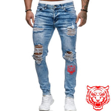 Charger l&#39;image dans la galerie, Jeans Men Ripped Skinny Jeans Blue Pencil Pants Motorcycle Party Casual Trousers Street Clothing 2020 Denim Man Clothin