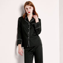 Load image into Gallery viewer, JULY&#39;S SONG 2 Pieces Faux Silk Satin Pajamas Set Summer Women Sleepwear Long Sleeve Short Sleeve Nightgown Female Ladies Pyjamas