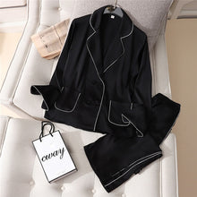 Load image into Gallery viewer, JULY&#39;S SONG 2 Pieces Faux Silk Satin Pajamas Set Summer Women Sleepwear Long Sleeve Short Sleeve Nightgown Female Ladies Pyjamas
