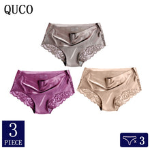 Charger l&#39;image dans la galerie, 3pcs/lot QUCO Brand sexy Women Underwear High Quality Women Panties Seamless Calvin Underwear Solid  Lingerie underwear women