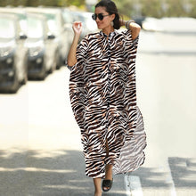 Charger l&#39;image dans la galerie, Cover-ups 2021 Kaftan Beach Print SnakeSkin Swimsuit cover up Kimono Plage Beach Robe Femme Long Dress Sarong Dress Beachwear
