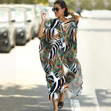 Charger l&#39;image dans la galerie, Cover-ups 2021 Kaftan Beach Print SnakeSkin Swimsuit cover up Kimono Plage Beach Robe Femme Long Dress Sarong Dress Beachwear