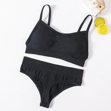 Charger l&#39;image dans la galerie, Women Bra Panties Set Push Up Sports Bra Set Sexy G-String Seamless Active Bra Thong Lingerie Set Fitness Crop Top Underwear