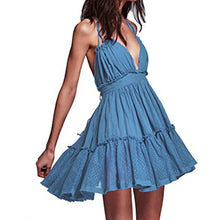 Cargar imagen en el visor de la galería, Vestido bohemio liso sin tirantes de verano para mujer, minivestidos sexis con espalda descubierta para niñas, vestido bohemio de talla grande para playa y maternidad