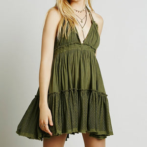 Vestido bohemio liso sin tirantes de verano para mujer, minivestidos sexis con espalda descubierta para niñas, vestido bohemio de talla grande para playa y maternidad