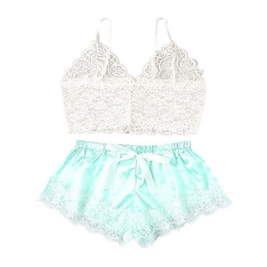 Long sleeve Womens Pajamas Sexy Lace Lingerie Nightwear Underwear Sleepwear 3PC Suit Pajama Sets For Women Pijama Mujer