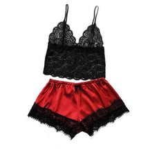 Load image into Gallery viewer, Long sleeve Womens Pajamas Sexy Lace Lingerie Nightwear Underwear Sleepwear 3PC Suit Pajama Sets For Women Pijama Mujer