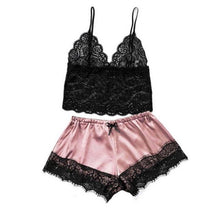 Load image into Gallery viewer, Long sleeve Womens Pajamas Sexy Lace Lingerie Nightwear Underwear Sleepwear 3PC Suit Pajama Sets For Women Pijama Mujer