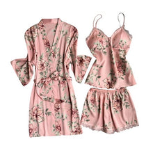 Load image into Gallery viewer, Long sleeve Womens Pajamas Sexy Lace Lingerie Nightwear Underwear Sleepwear 3PC Suit Pajama Sets For Women Pijama Mujer