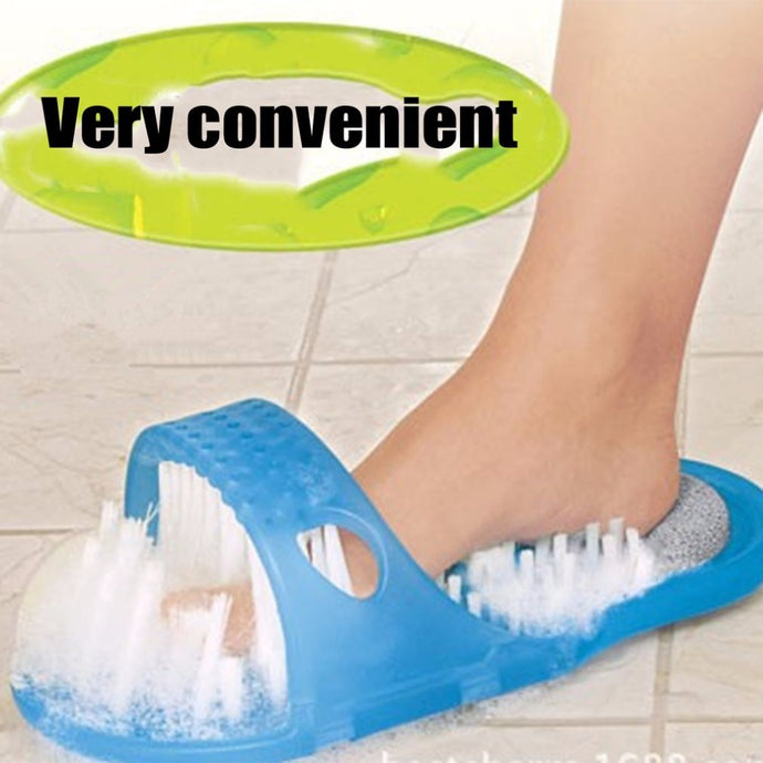 Bath Shoes Foot Brush Stone Massager Slipper Blue