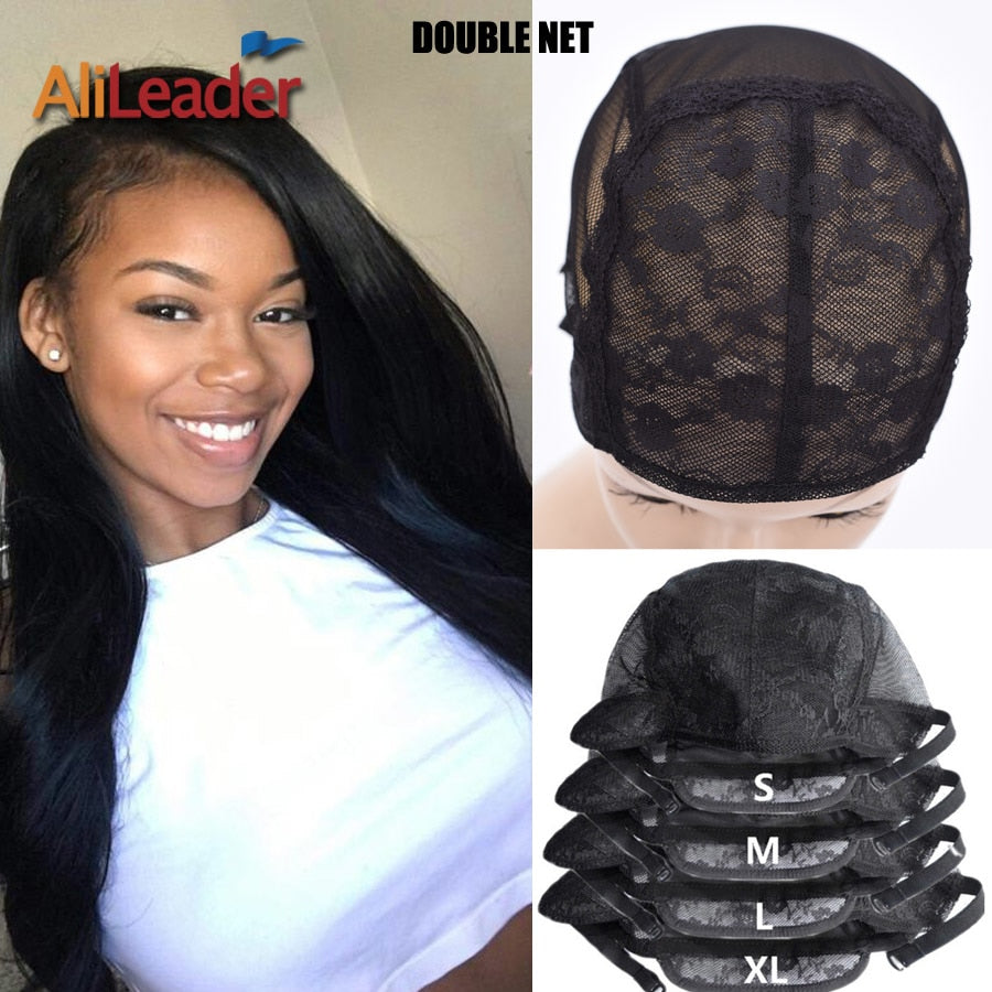 Alileader Adjustable Wig Caps Small/Large/Extra Large Base Cap Black Weaving Wig Tools Lace Wig Caps Weave Cap For Making a Wig