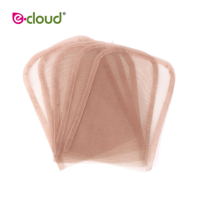 5pcs/bag 4X4inch Swiss Lace Closure Frontal Base Brown Hand-woven Hair Net Piece For Making Lace Wigs Cap Closure Wig Accessory