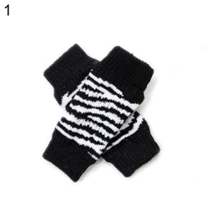 Leg Warmers 4Pcs/Set Winter Pet Dog Leg Socks Zebra Leopard Dots Print Non-slip Leg Warmers