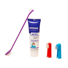 Charger l&#39;image dans la galerie, Dog Toothpaste Toothbrush 4 Piece Set Cleaning Supplies Tool Edible Dog Toothpaste Beef Flavor