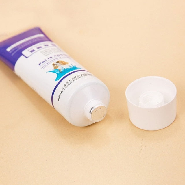 Dog Toothpaste Toothbrush 4 Piece Set Cleaning Supplies Tool Edible Dog Toothpaste Beef Flavor