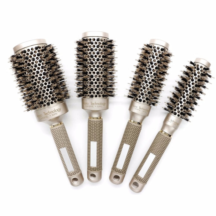 2019 Ceramic Aluminium Professional Tangle Hair Comb Hair Brush Hairbrush Round Hairdressing Combs For Salon Barber Styling Tool