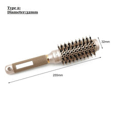 Cargar imagen en el visor de la galería, 2019 Cerámica Aluminio Profesional Enredo Peine para el cabello Cepillo para el cabello Peines de peluquería redondos para salón Peluquería Herramienta de estilismo