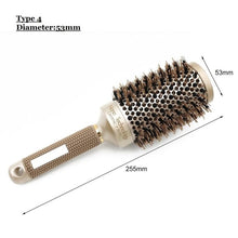 Cargar imagen en el visor de la galería, 2019 Cerámica Aluminio Profesional Enredo Peine para el cabello Cepillo para el cabello Peines de peluquería redondos para salón Peluquería Herramienta de estilismo