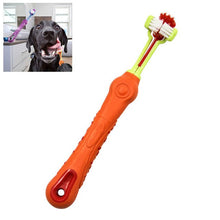 Cargar imagen en el visor de la galería, Cepillo de dientes para perros de tres cabezas, cuidado de los dientes para perros, suministros de limpieza para perros y gatos, accesorios de limpieza para mascotas
