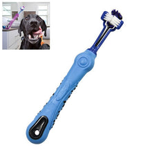 Cargar imagen en el visor de la galería, Cepillo de dientes para perros de tres cabezas, cuidado de los dientes para perros, suministros de limpieza para perros y gatos, accesorios de limpieza para mascotas