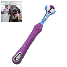 Cargar imagen en el visor de la galería, Cepillo de dientes para perros de tres cabezas, cuidado de los dientes para perros, suministros de limpieza para perros y gatos, accesorios de limpieza para mascotas
